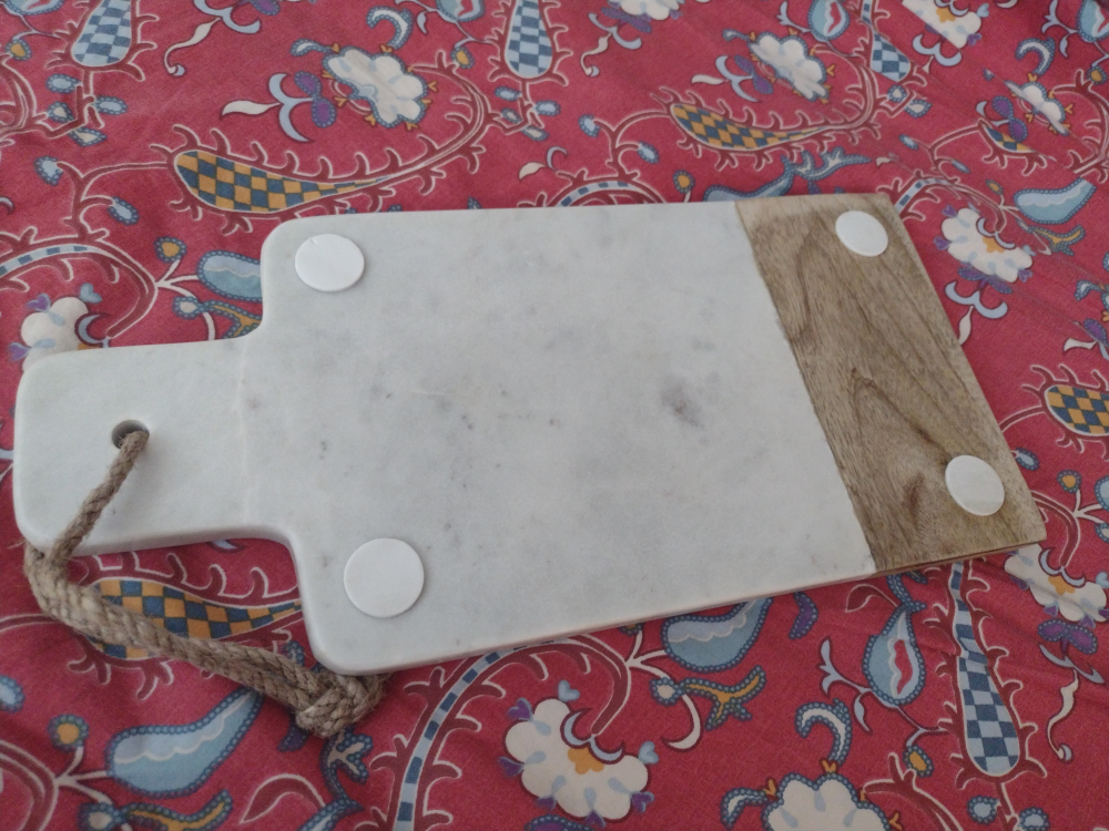 Marble and Wood Serving Board Like new image indicator(2)