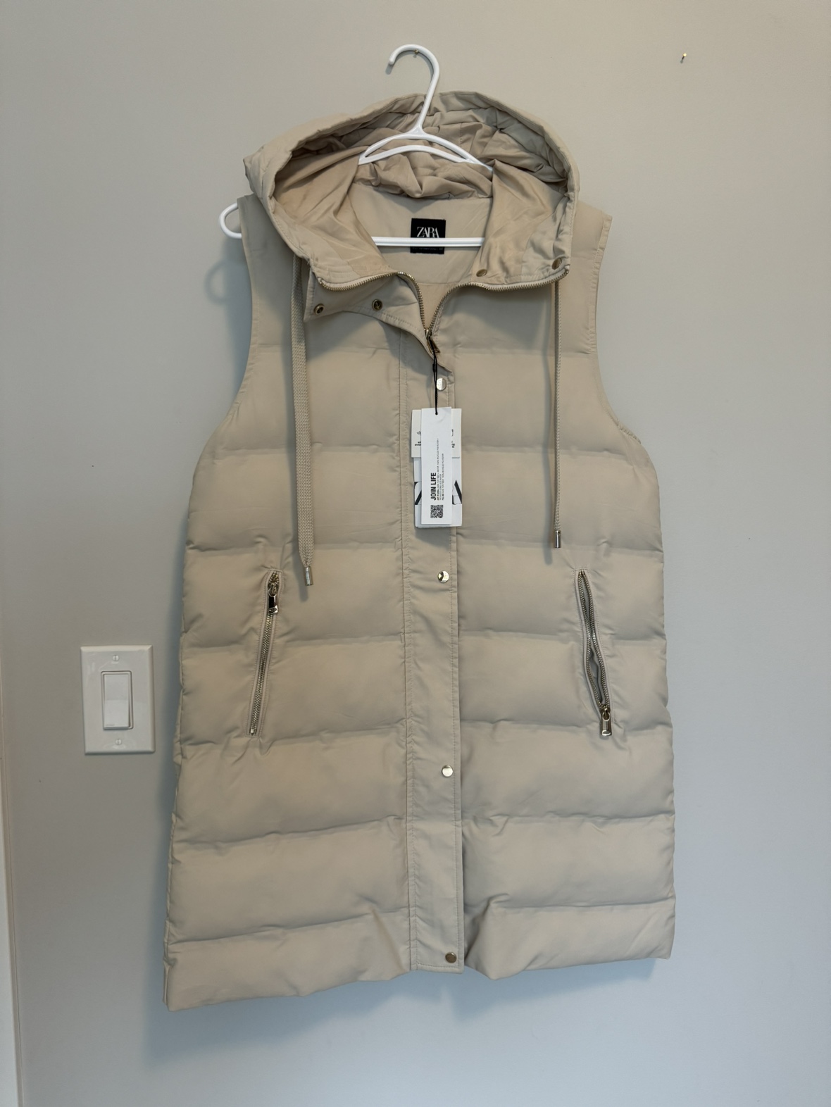 New Zara sleeveless long jacket