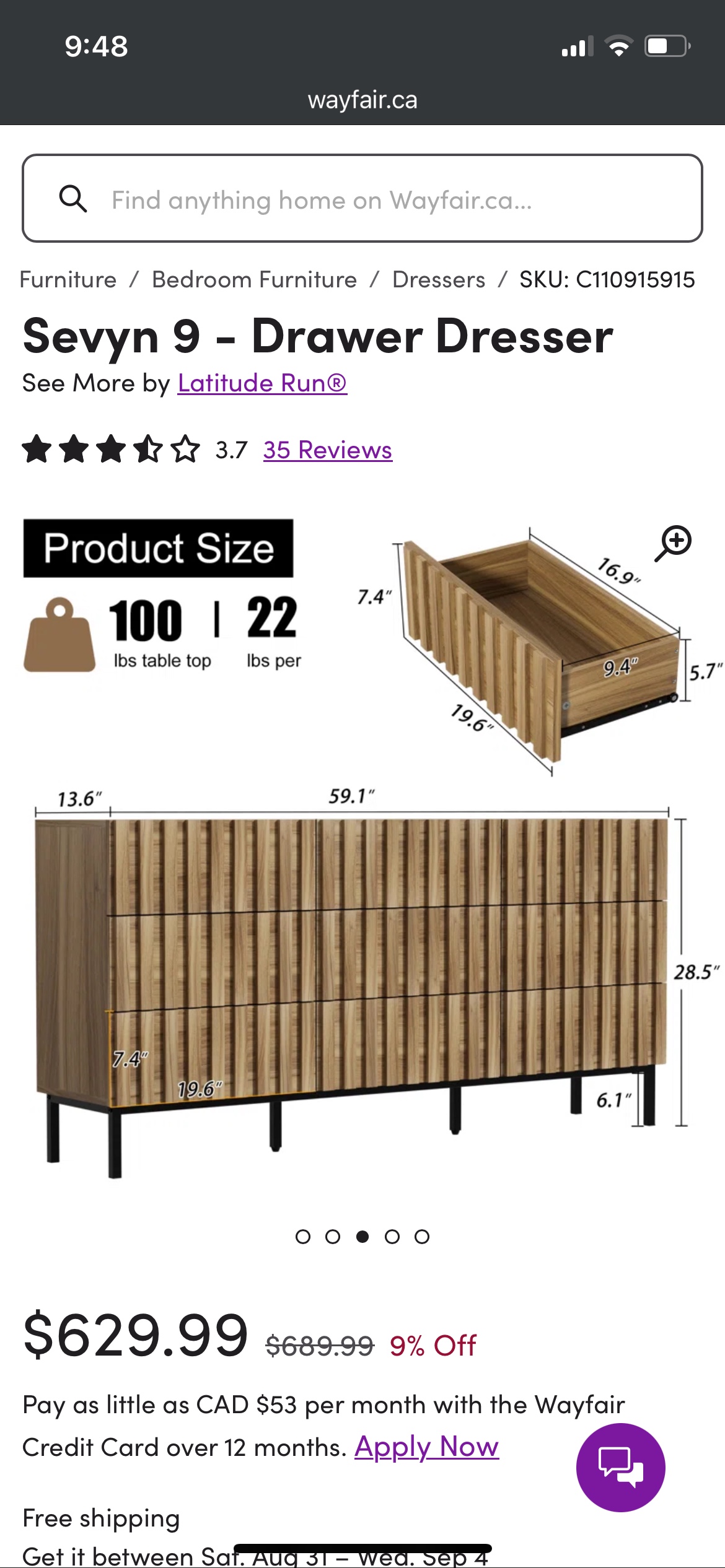 Wayfair Dresser - 9 Drawers - photo 4