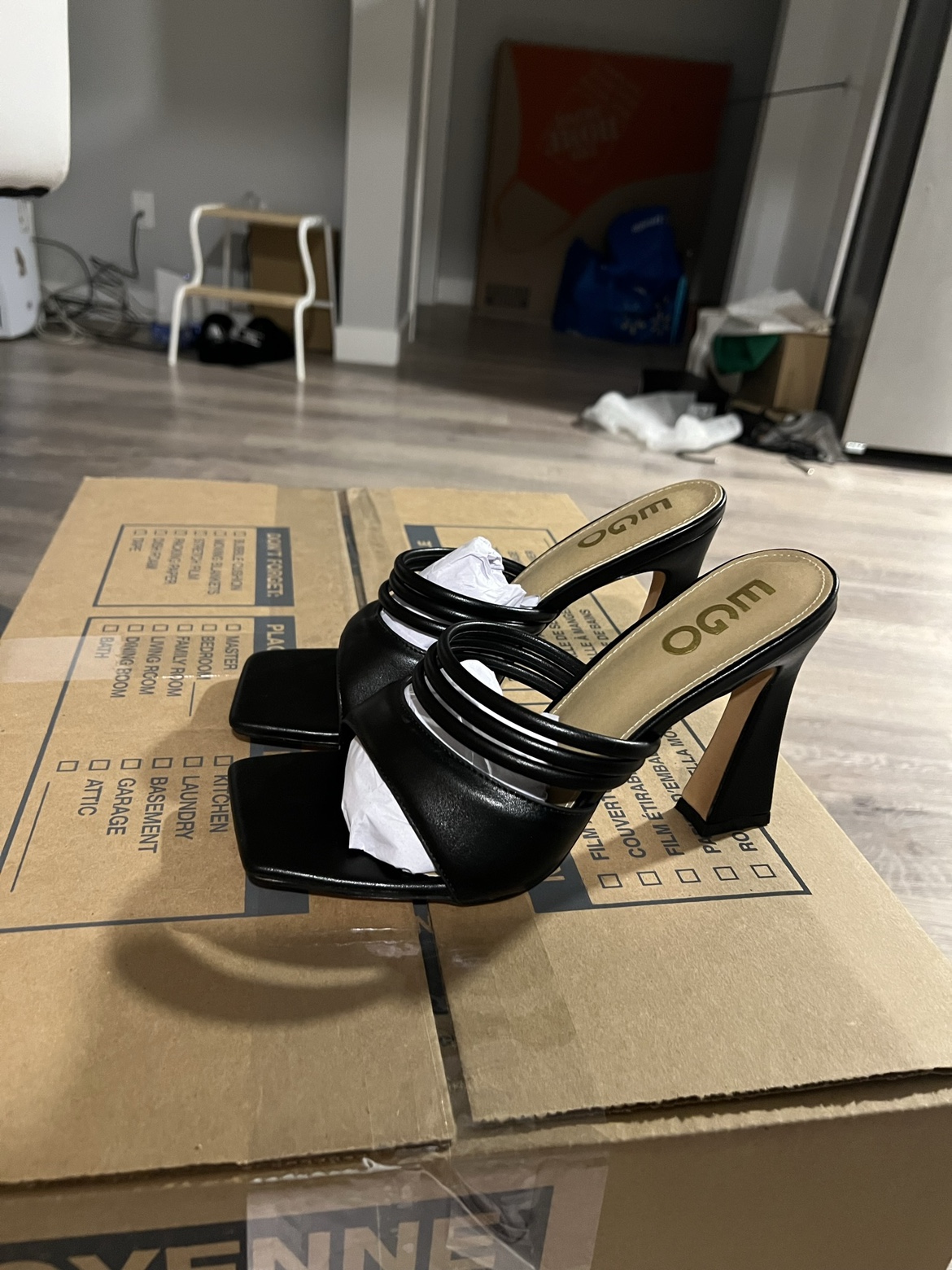 EGO Black Heeled Sandals (Size 10) - NEW