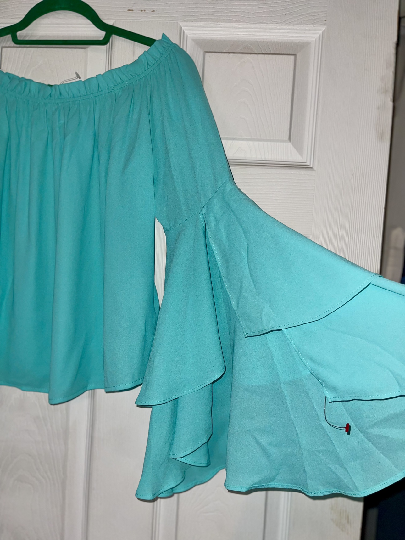 Off the shoulder blouse with cascading sleeves new