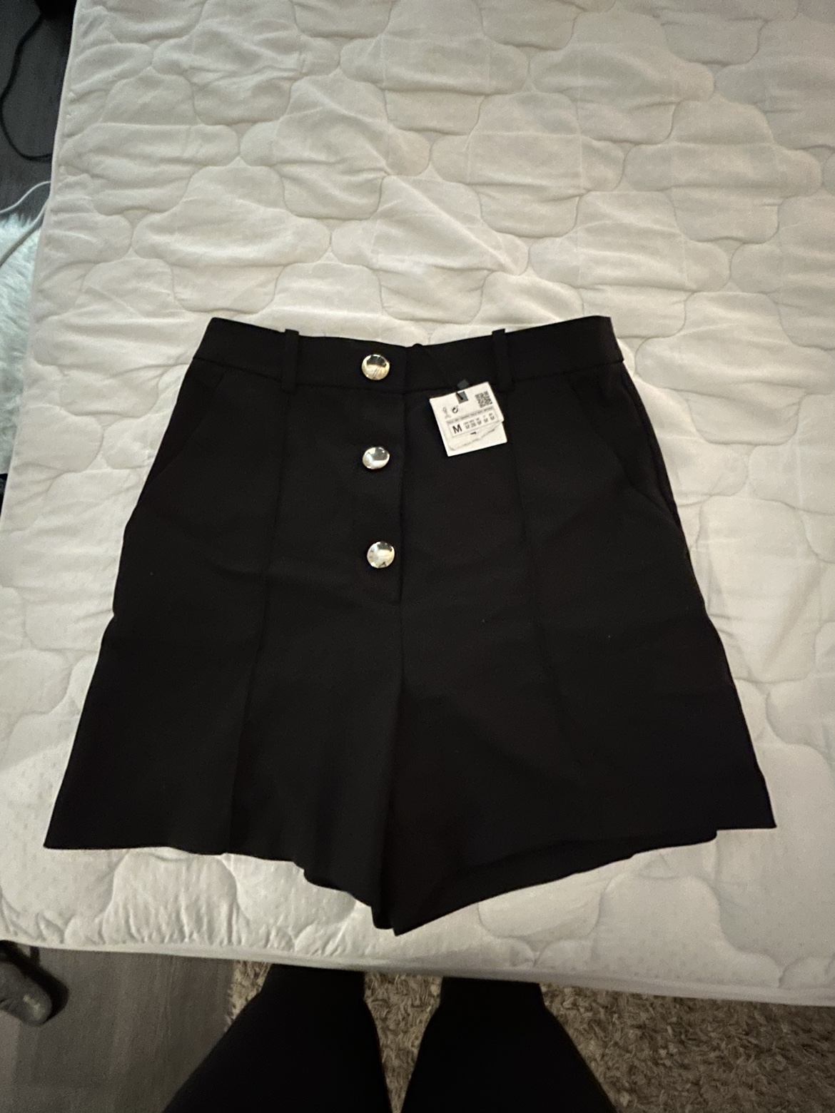 Zara Black Button Shorts - Size M