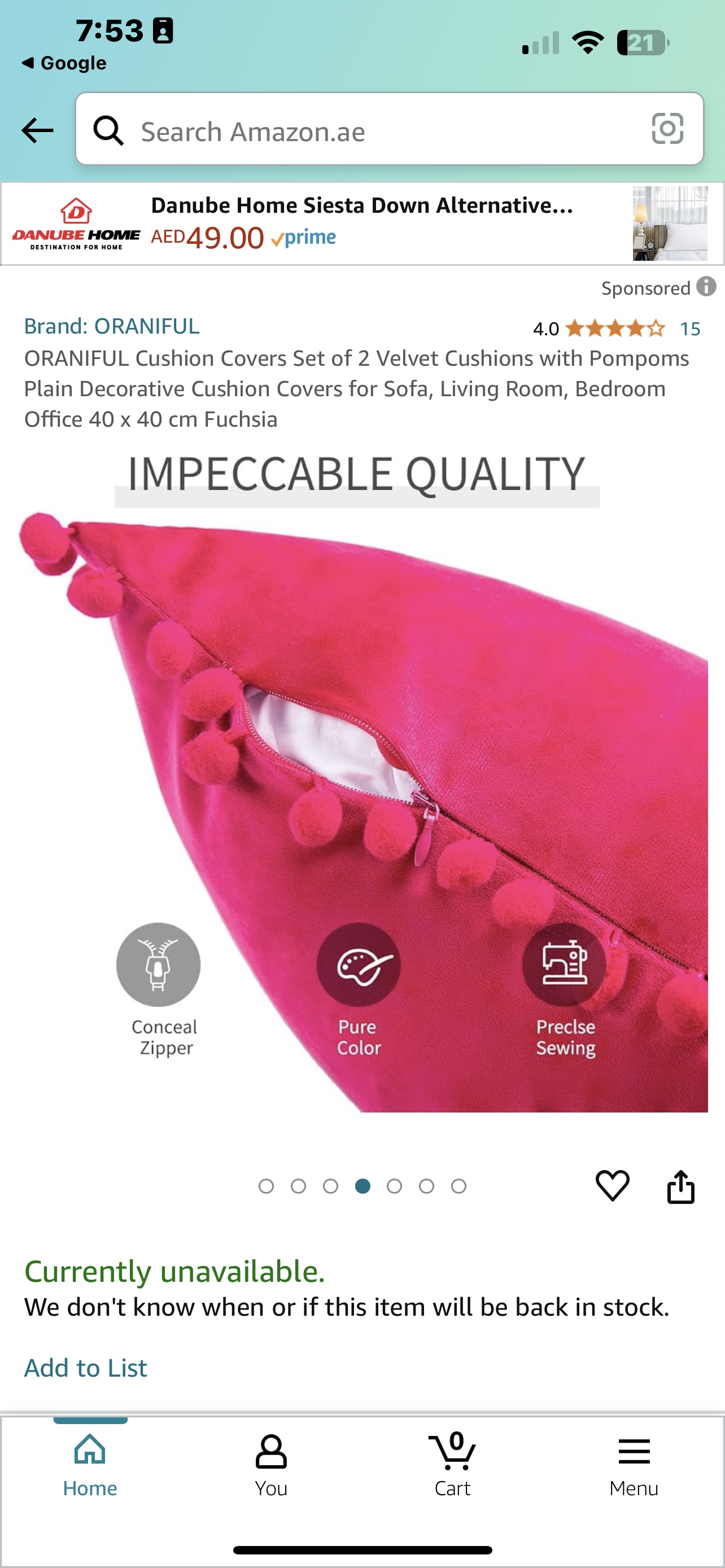 Velvet cushion covers image indicator(4)