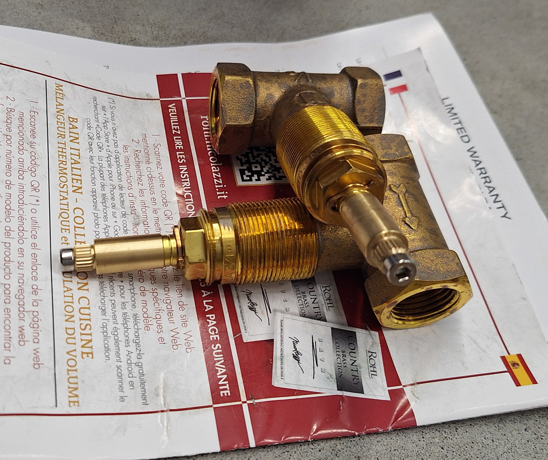 Rohl Italian Bath 1/2" Valves Rough-In For Wall Mount Lever Set image indicator(5)