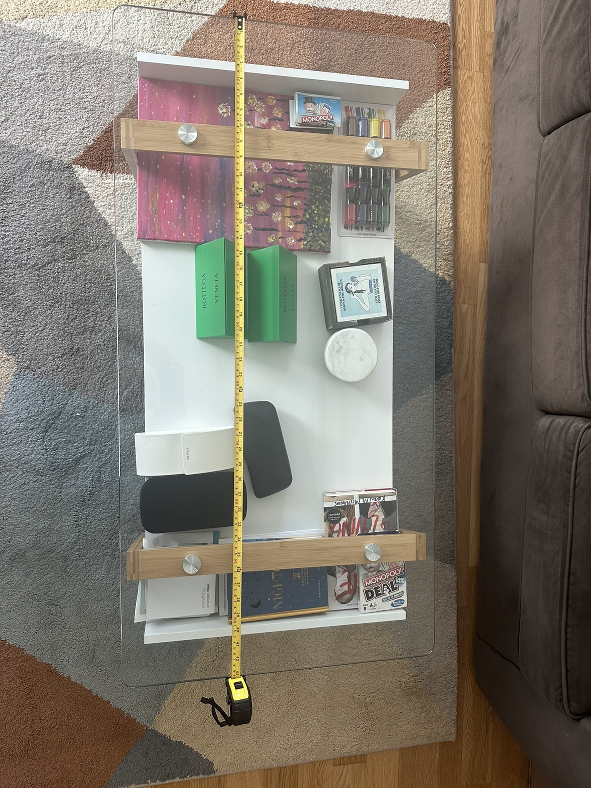 Glass Coffee Table with Storage Shelf - photo 5