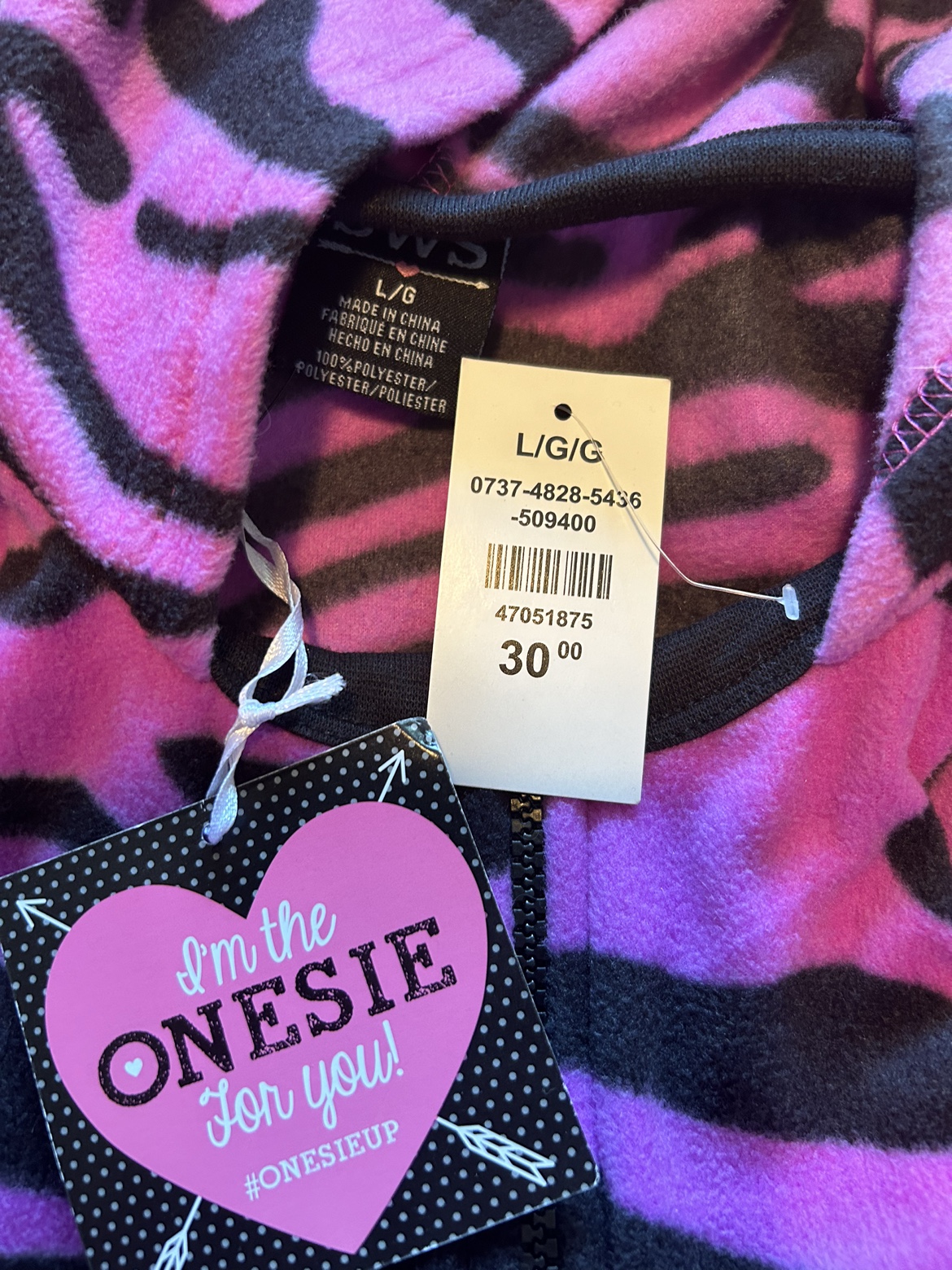 Pink and Black Zebra Onesie - photo 2