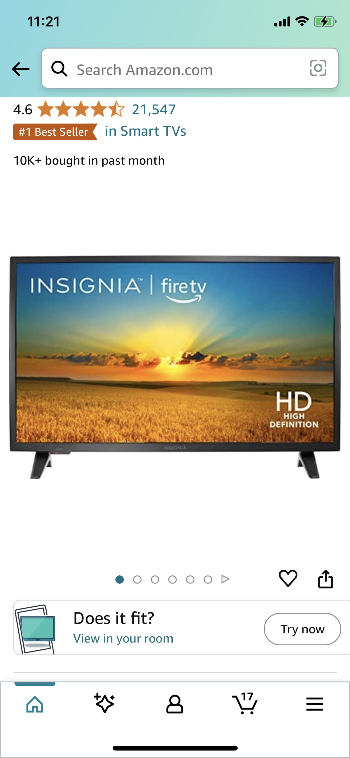 Insignia 32 Inch Smart TV with wall mount