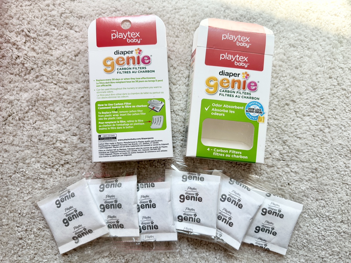 TWO Diaper Genie Pails, 6 refills, 4 carbon filters image indicator(5)