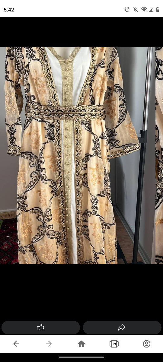 Gold and Black Embroidered Dress