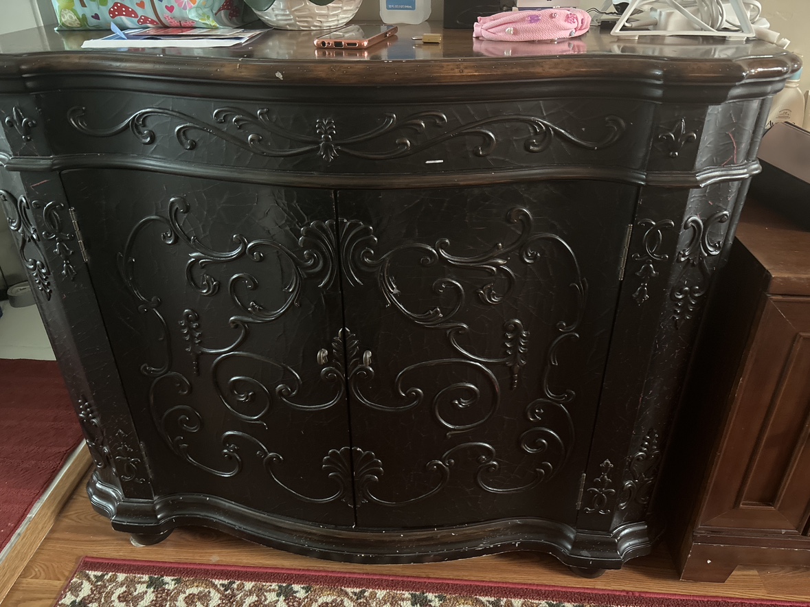 Ornate Black Cabinet