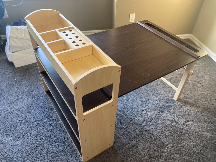 Kids Art Table With Storage and Two Stools - photo 4