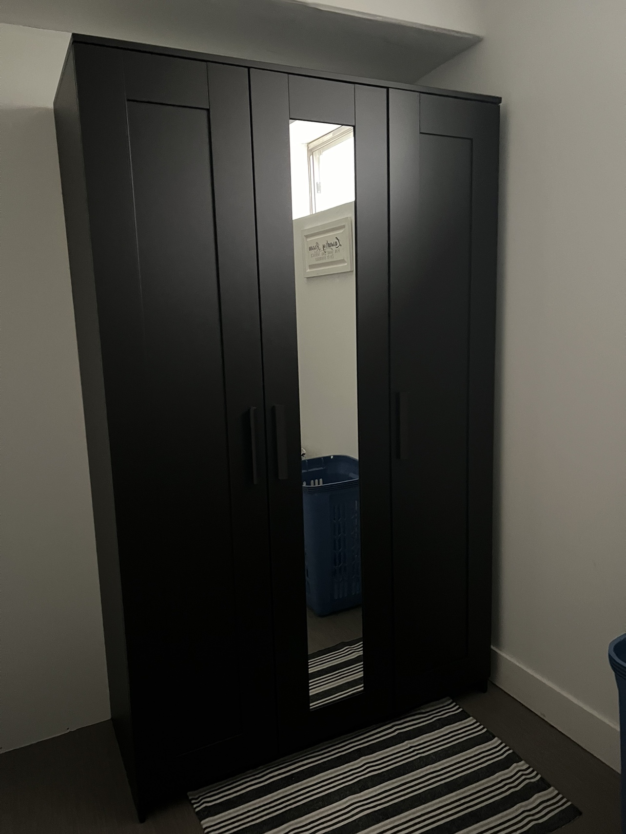Black Wardrobe with Mirror