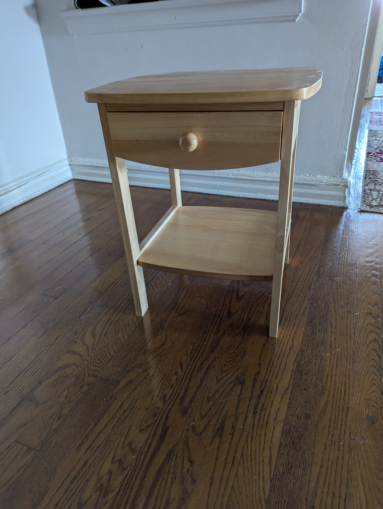 Solid Wood Nightstand with Drawer