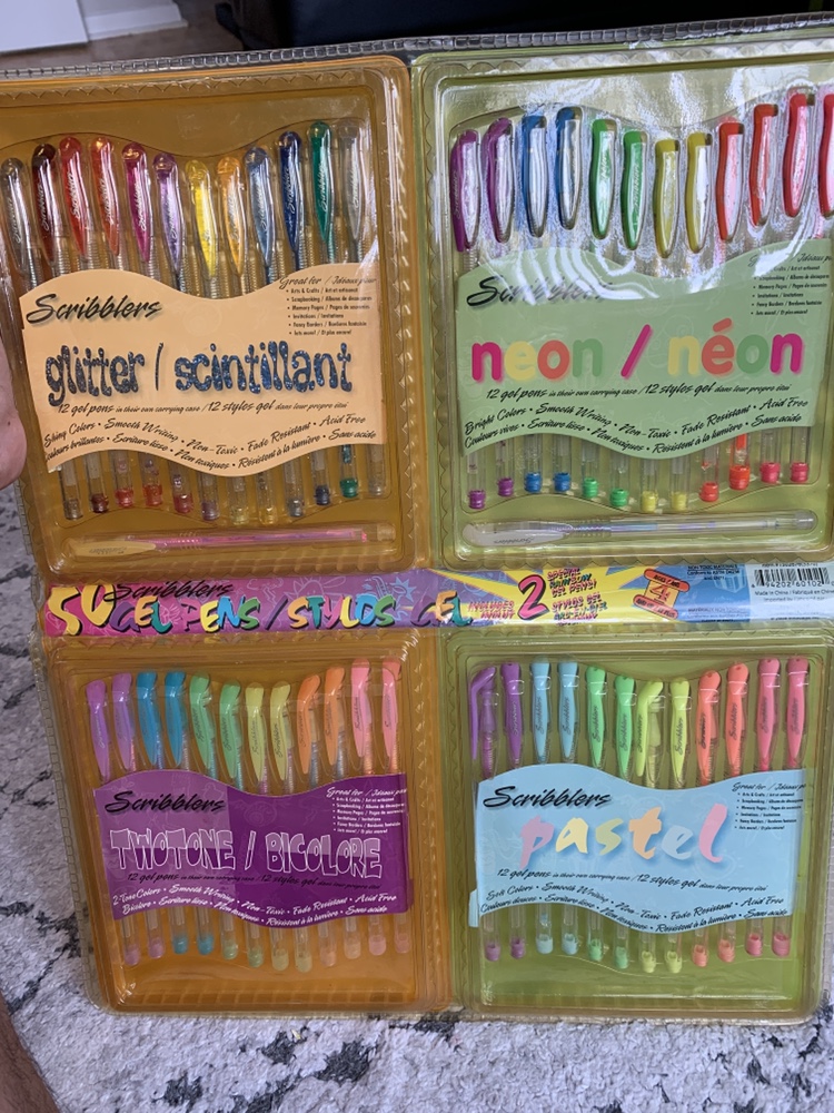 Glitter Pens / Gel colour Pens 50 pcs (12 pc x 4 sets) thumbnail