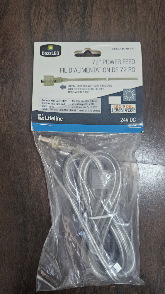 72" Power Feed for DazzLED Strip Lights thumbnail