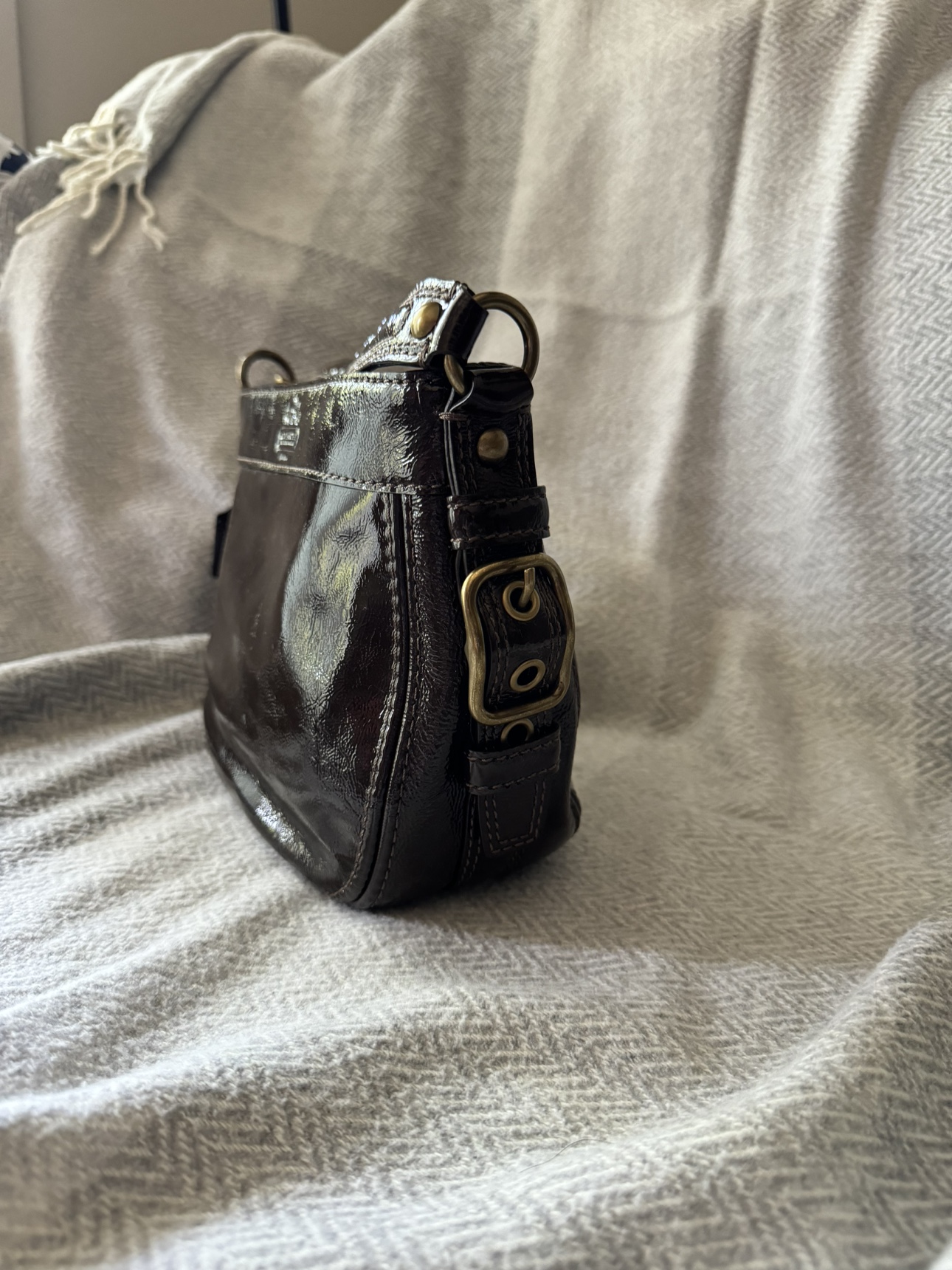 Coach Patent Leather Zoe Hobo Bag - photo 3