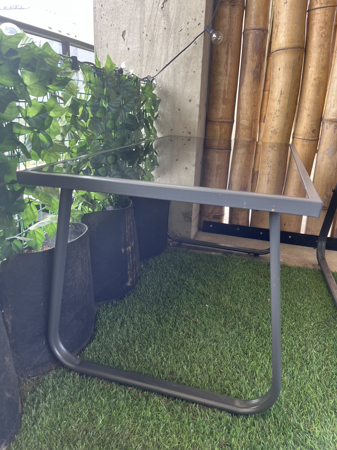 Metal frame Glass Top Table outdoor or indoor - photo 3