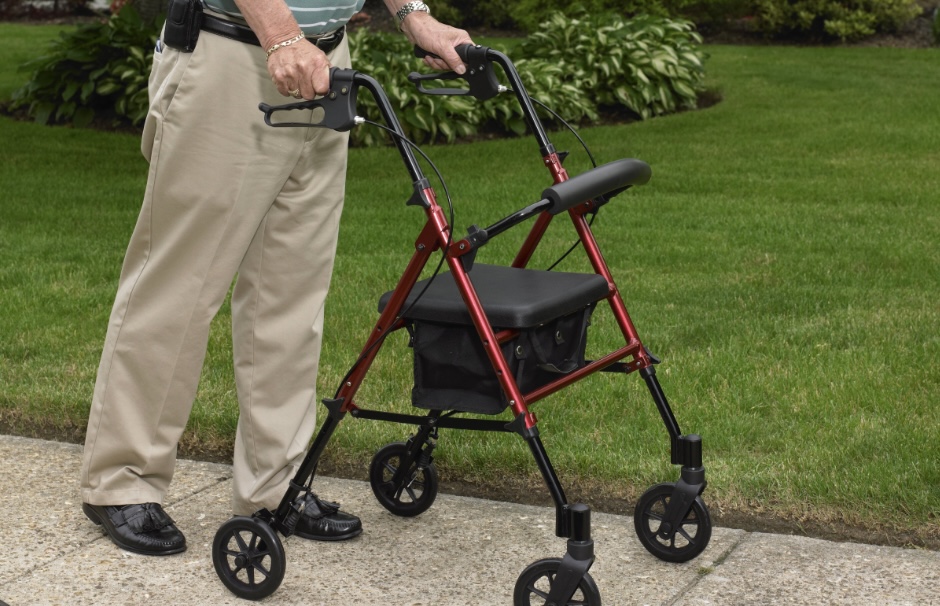Red Rollator Walker with Seat - photo 3