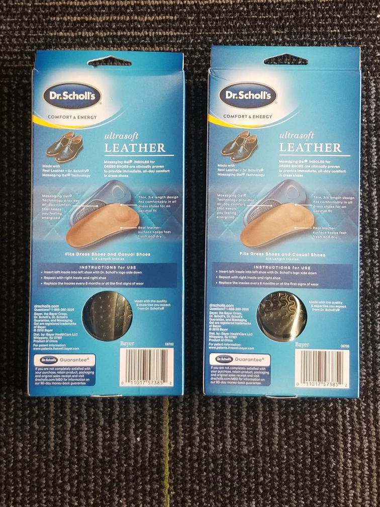 Dr Scholl's Comfort & Energy Leather Cover inner sole, New 1Pair image indicator(2)
