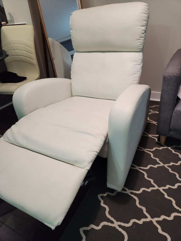 White Recliner Chair Sofa Faux Leather Structube - photo 4