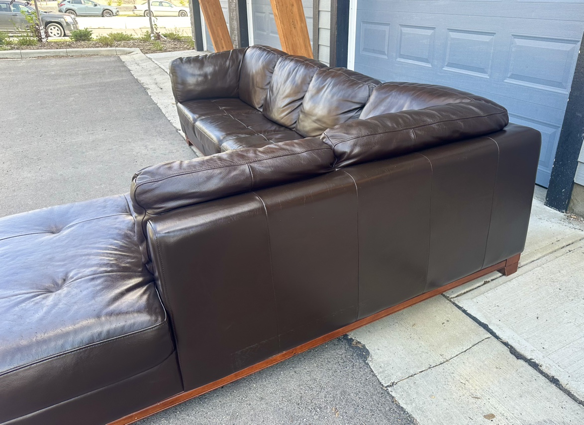 Genuine Leather section couch for sale.FREE DELIVERY image indicator(4)