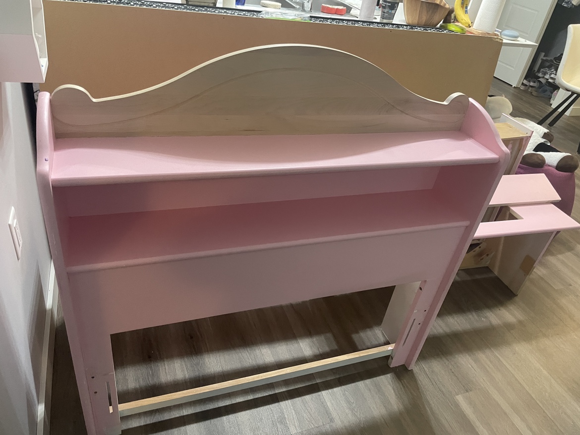Pink Twin Sized Bed Frame with Storage and Headboard - photo 2