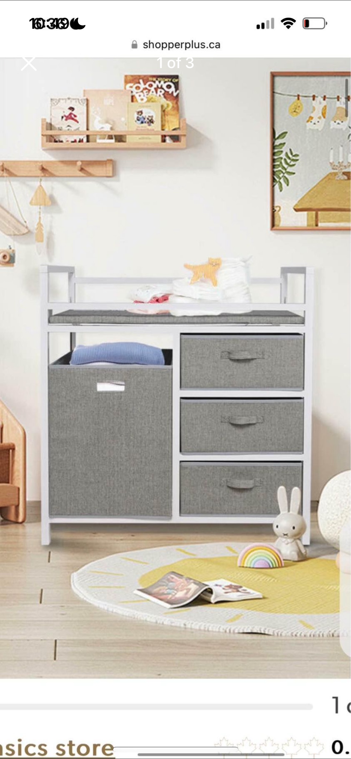 Brand New - White Changing Table with Storage