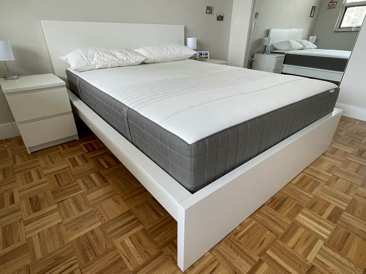 IKEA malm bed frame, white, queen