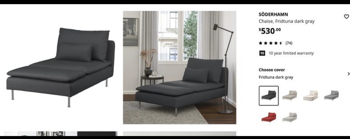 Ikea SÖDERHAMN chaise sofa - photo 4