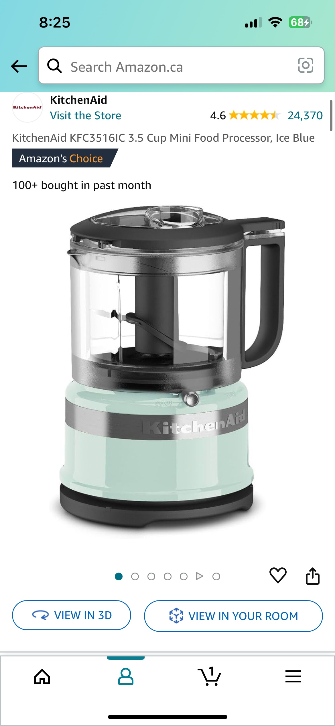 KitchenAid 3.5 Cup Mini Food Processor in Ice Blue image indicator(2)