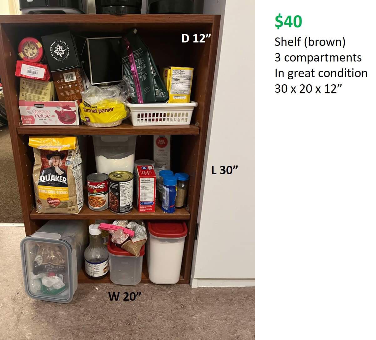Brown 3-Shelf Unit