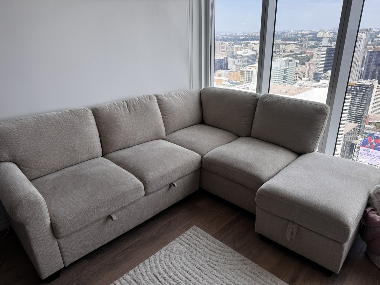 Structube Sectional Sofa with Storage Ottoman - photo 2