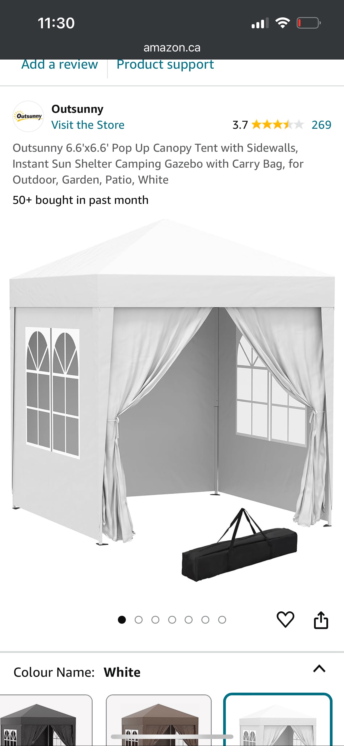 7.9’H Tent with Sidewalls