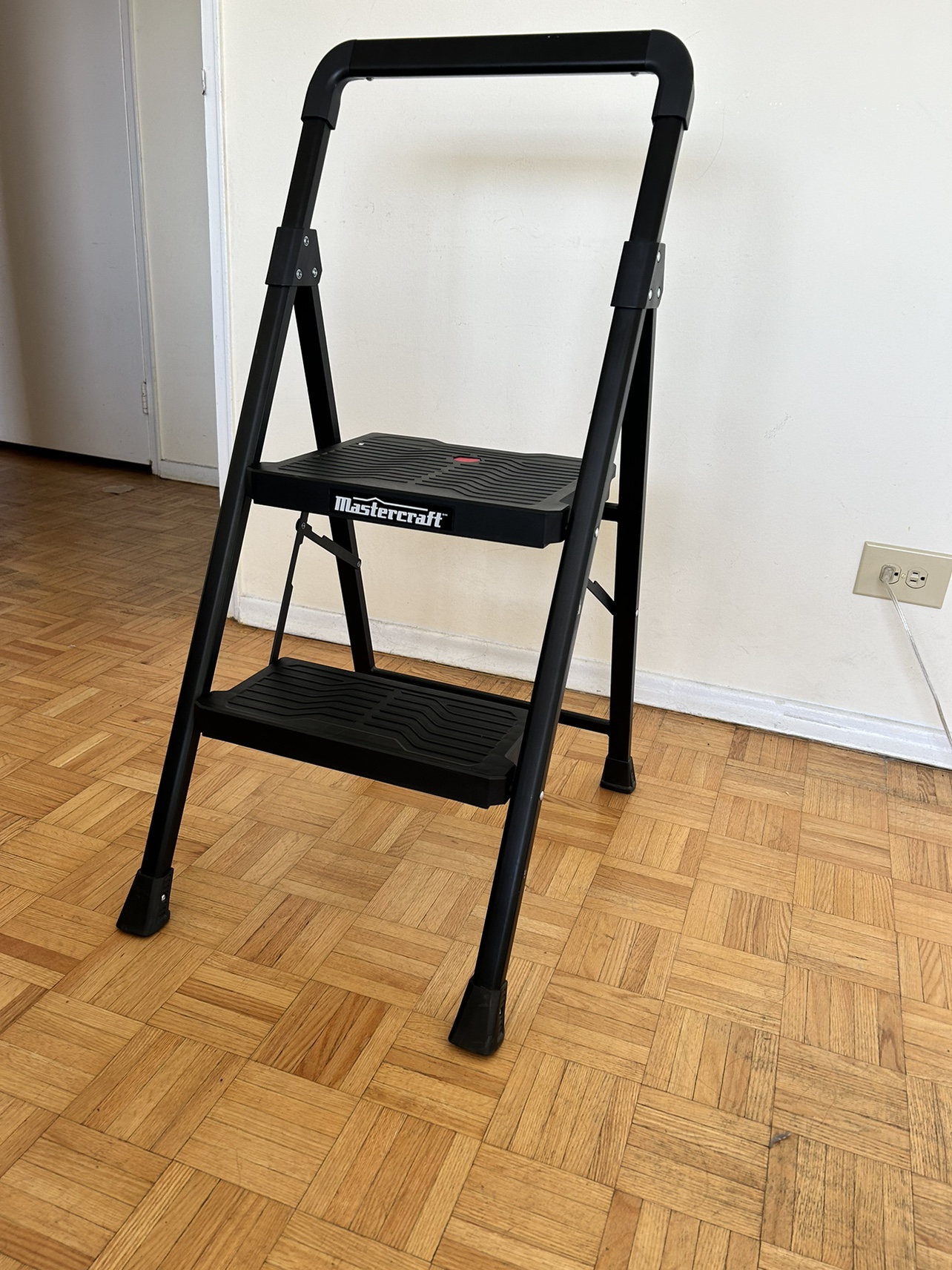 Mastercraft 2-Step Metal/Plastic Folding Stool,Two-Step Ladder - photo 2
