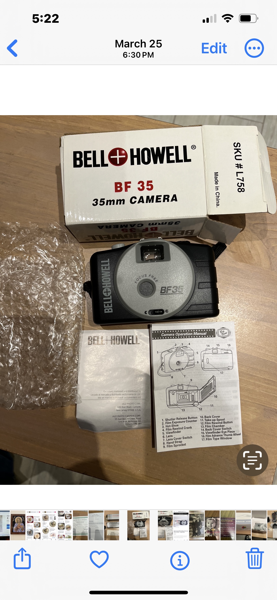 Bell & Howell BF 35 35mm Point and Shoot Camera in Box image indicator(3)