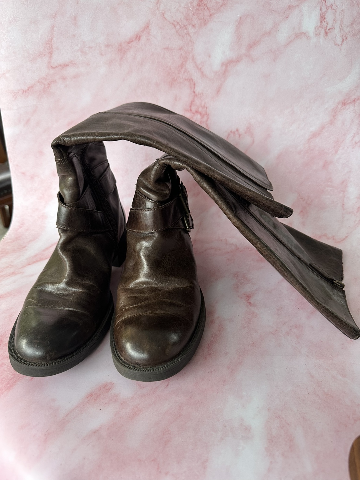 Enzo Angiolini Brown Leather Knee-High Boots #freecycle thumbnail