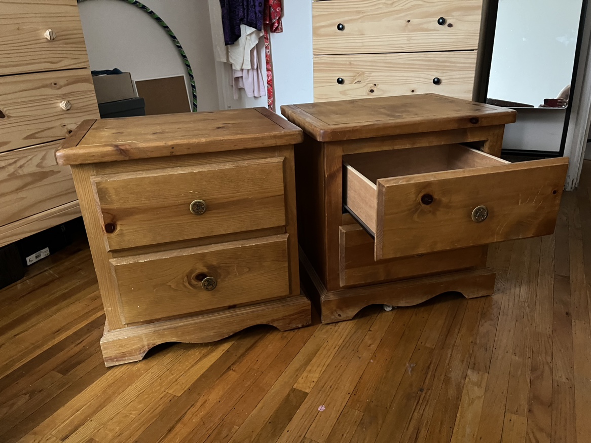 Pair of Wooden Nightstands image indicator(2)