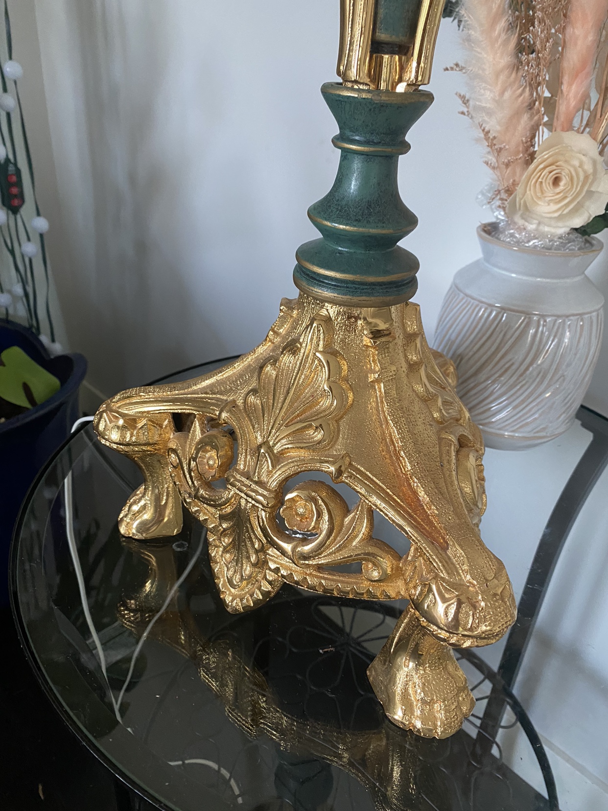 Vintage Ornate 5-Arm Candelabra Lamp - photo 2