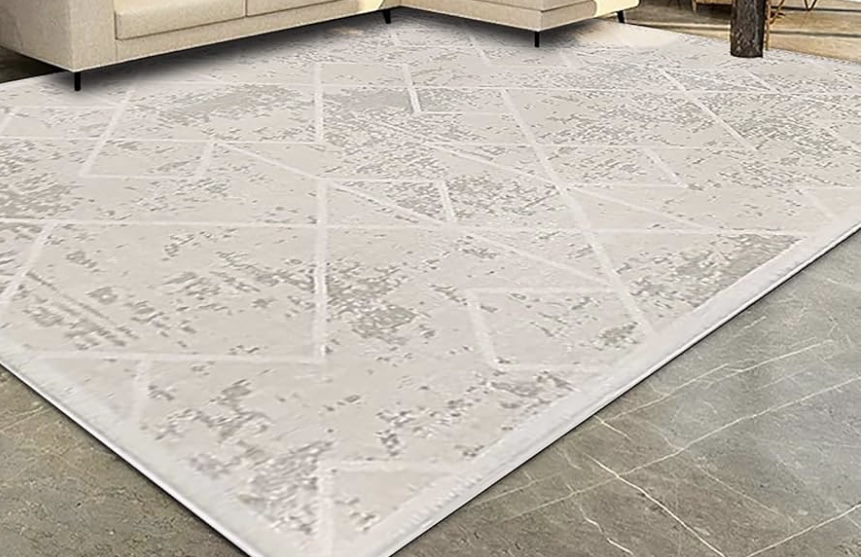 White Geometric Rug - photo 2