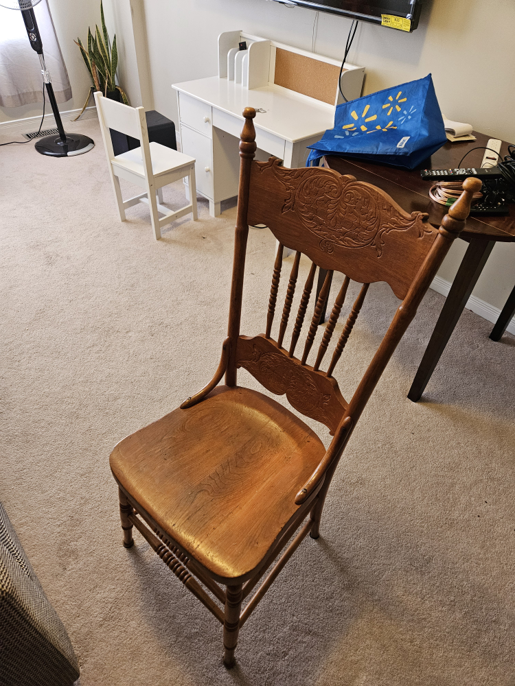 Antique Solid Wood Heavy Writing Desk with Matching Chair image indicator(2)