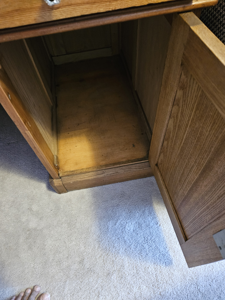 Antique Solid Wood Heavy Writing Desk with Matching Chair image indicator(3)