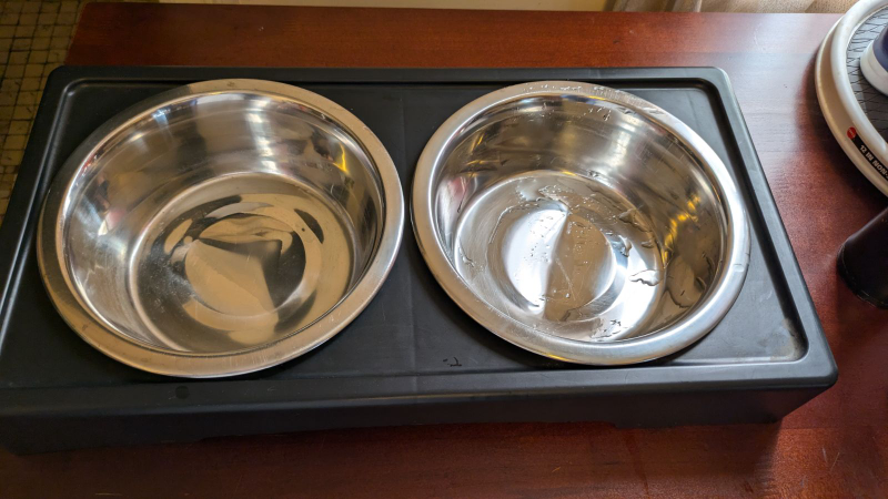 Double bowl Dog  stainless steel feeding bowl Set - photo 2