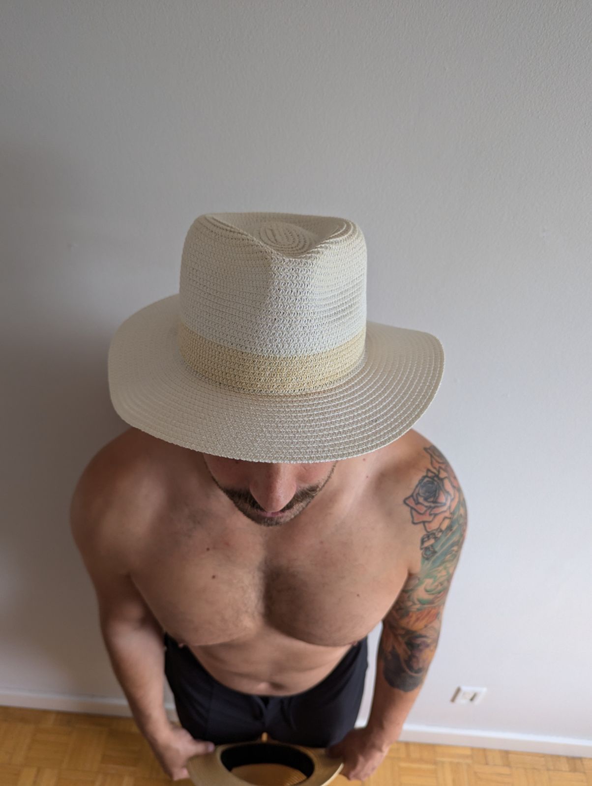 White Straw Fedora Hat - photo 2