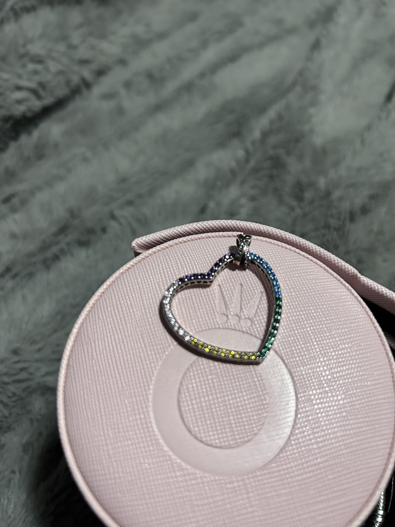 Pandora Rainbow Heart Necklace Pendant