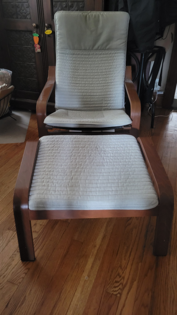 Ikea Poäng chair and ottoman