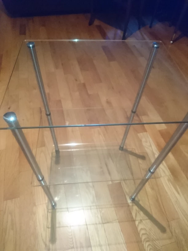 3 Shelf Table Glass 26in H 14x18