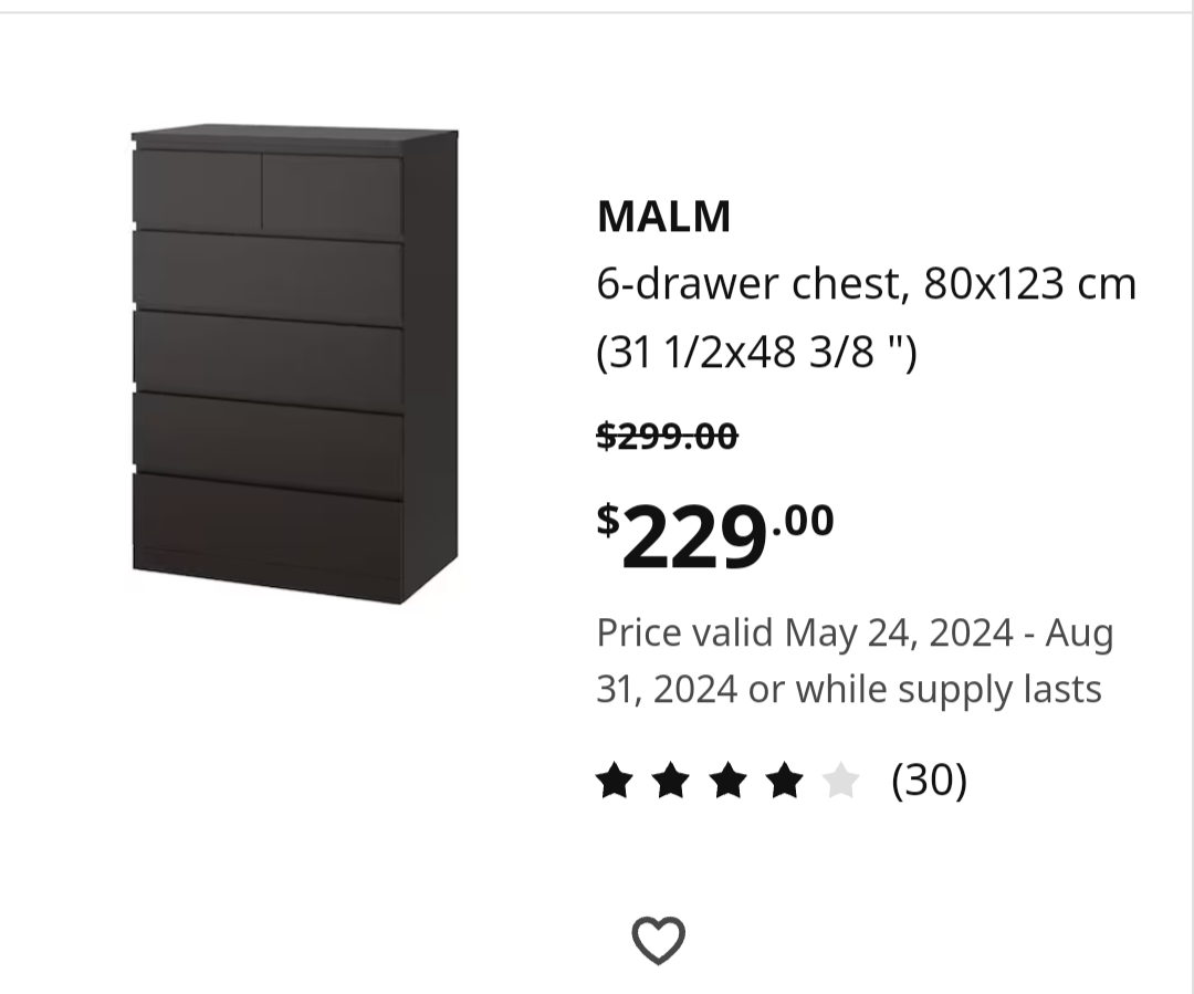 Ikea MALM 6 drawer dresser - photo 4