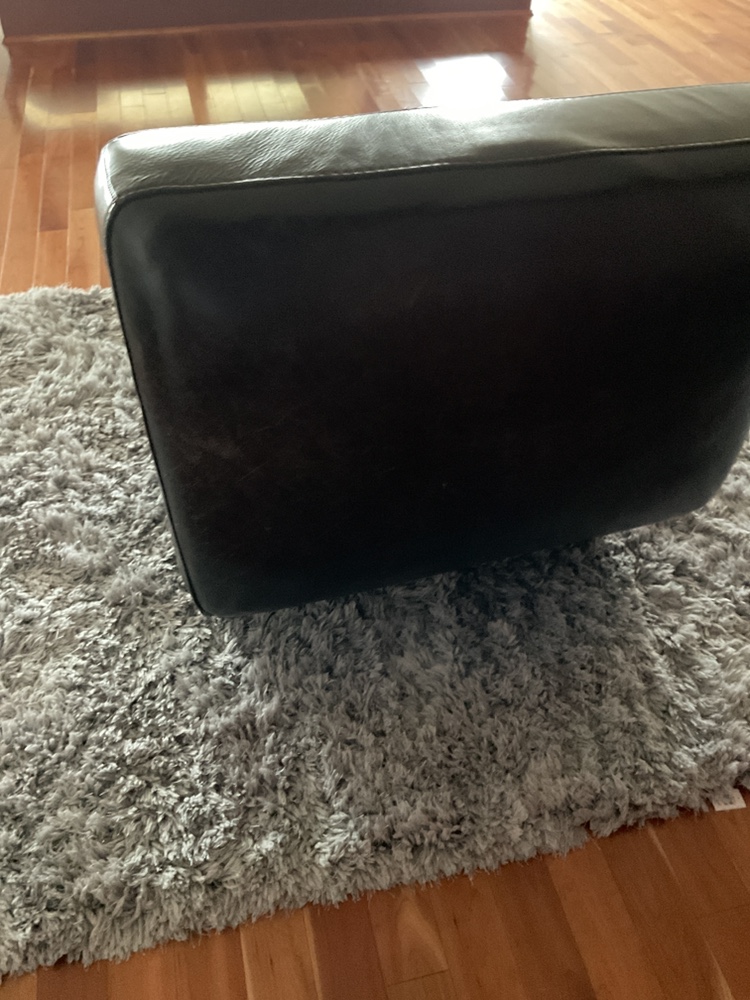 Brown Leather Armchair with Storage Ottoman - photo 4