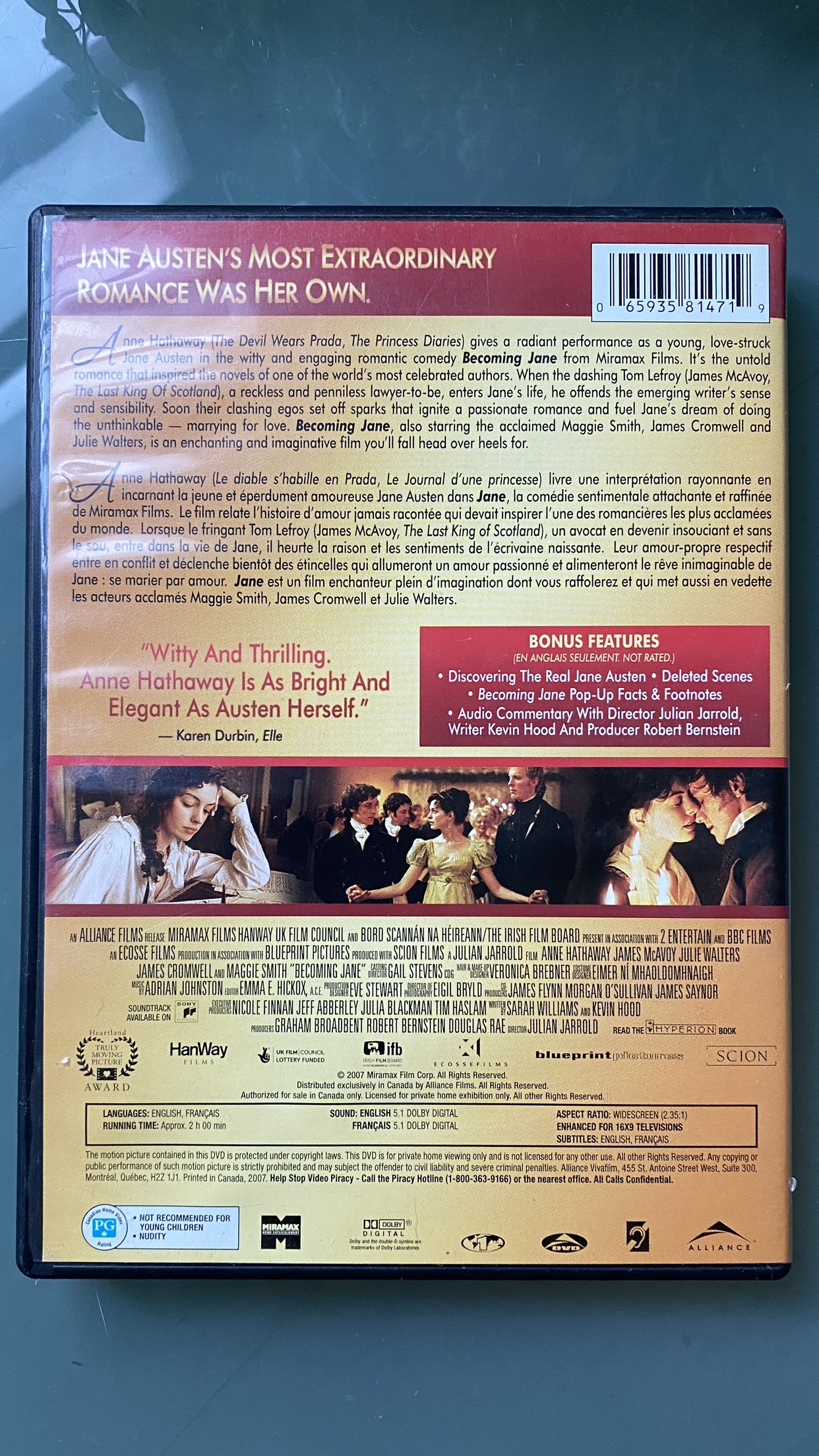 DVD: Becoming Jane image indicator(2)