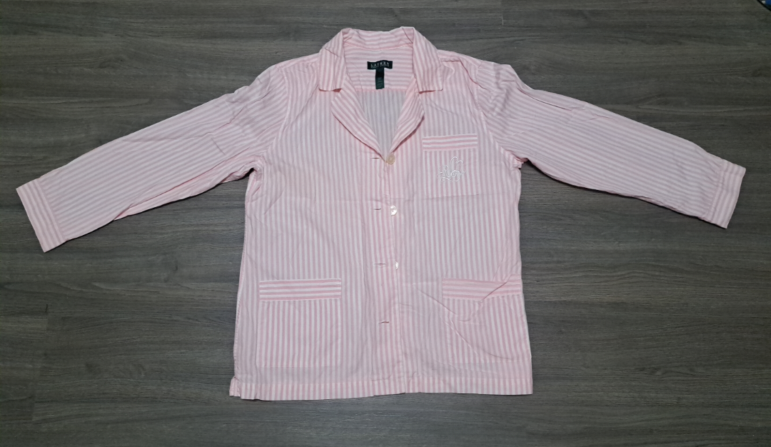 Lauren Ralph Lauren Pink Striped Button-Up Shirt Women's L/G